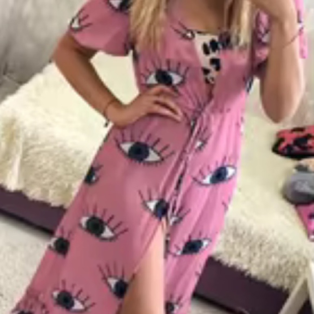 ALL EYES ON YOU PINK DUSTER - Picture 5 of 13
